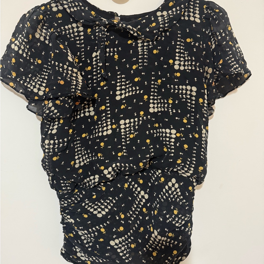 Lux Black and White Patterned Women's Blouse